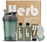 Bath and Body Gifts for Men, 6 PCS Mens Shower Gift Sets with Fresh Herbal Scent Body Wash Face Wash, Water Bottle & More, Unique Birthday Gifts for Him Fathers Day, V-Day