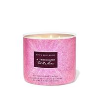 Bath and Body Works A Thousand Wishes 3-Wick Soy Blend Candle, 411g, Pink Glitter Jar, Woodsy Fragrance