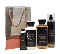 Bath and Body Works INTO THE NIGHT Gift Bag Set - Body lotion - Shower Gel and Fine Fragrance Mist Plus a Shea Butter Hand Cream arranged inside