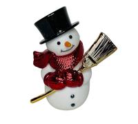 Bath and Body Works Snowman with Gold Broom and Red Scarf Adjustable Wallflowers Scent Control Fragrance Nigtlight Plug