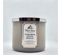 Bath and Body Works, White Barn 3-Wick Candle w/Essential Oils - 14.5 oz - 2021 Core Scents! (Cinnamon Spiced Vanilla)