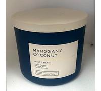 Bath and Body Works, White Barn 3-Wick Candle w/Essential Oils - 14.5 oz - 2021 Core Scents! (Mahogany Coconut)