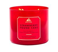 Bath and Body Works, White Barn 3-Wick Candle w/Essential Oils - 14.5 oz - 2021 Core Scents! (Strawberry Pound Cake)