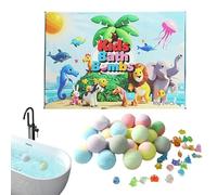 Bath Ball, Bubble Animal Inside Spa Supplies, 24-Piece Kids Scented Salt Bath Balls, for Youth Girls Boys Home Hotel Bathroom Bathtub Birthday