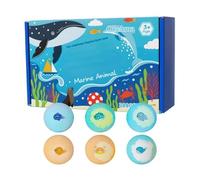 Bath Ball Set | 6 Pieces with Toy Inside and Cleaner | Bath Ball Design Sea Theme for Children Personal Care Home Travel Toilet Hotel Birthday