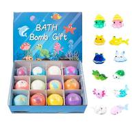 Bath Ball Surprise - Bubble Fizz for Kids | Colorful Organic Handmade Sphere, Moisturizing Skin Care Accessory, Land Sea Toy Inside, Fun Bath Supply for Dry Skin Family Gathering Children