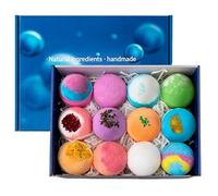 Bath Balls- 12 Pack Bath Bombs Gift Set - Natural Organic Bubble B?Bombs With Surprise Toys Inside, Handmade Aromatherapy Shower Steamers With Dried Flowers| For Women Holiday Stocking Stuffer