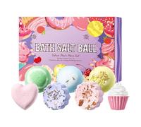 Bath Balls for Women - 7-Piece Relaxing Handmade Bubble Bath Salt Balls | Shower Soap Stocking Stuffers for Ladies Kids Birthday Christmas Valentines Mother's Day Bathtub Spa Relaxation