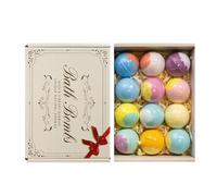 Bath Balls for Women - Natural Bubble Bath Care Products, 12 Pieces Scented Salt Bath Balls - for Her, Girlfriend, Mother, Home, Hotel, Bathroom