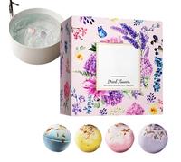 Bath Balls for Women, Pack of 4 Petals Bath Additive, Bubble Bath Bombs, for Women, Mothers, Spa Lovers, Romantic Bath, Wellness, Hotel, Birthday