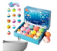Bath Balls Sets with 12 Different Animals Toys,Organic Handmade Colorful Bubble Bath Fizzy Balls,19.5x13.7x4.7cm,Colorful Fizzy Bubble Baths Bombs for Kindergarten Home Travel Bathroom Hotel