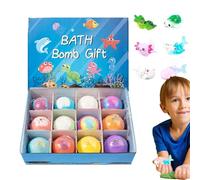 Bath Balls - Surprise Inside Sea Salt Mineral Oils Bath Balls | Relaxing Therapeutic B́ Fizzy Kids Adults, Fun Gift Box 12pcs for Spa Soak Aromatherapy Stress Relief Experience