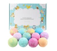 Bath Balls Toys Inside, Animal Theme Shower Product, 12 Pieces 2.5 Inches Kids Bath Ball Set with Surprise Toys, Durable Fizzy Balls with Skin Friendly , Fun with Rich Foam, for Boys Girls