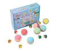 Bath Balls with Inside - 12 Units for Body Cleansing | Natural with Toy Inside, for Travel, Home, Birthday, Bathroom Use
