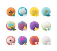 Bath Balls with Toys Inside - Carbonated Bath Fizzer with Hidden Surprise, Moisturizing Spa Salt Sphere Set, Twelve Pack Assorted Toy Collection, Skin Softening Effervescent Personal