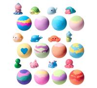 Bath Balls With Toys Inside - Refreshing Rainbow Colorful Foaming,Bath Balls Toys Basket Stuffers - for Teen Family Friends Children Boys Girls Daughter