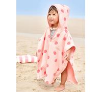 Bath/Beach Poncho with Recycled Cotton, for Babies printed pink