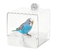 Bath - Bird Bath with Feeder | Food Container for Parrots, Lovebirds, Finches, Budgies | Accessories for Male Small Medium Size Bird Cages, B