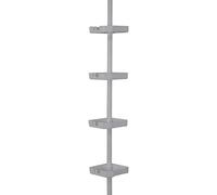 Bath Bliss 4 Tier Tension Corner Organizer Caddy, Shelves, Good for Bathtubs & Shower Stalls, Holds Large Bottles, Soap, Washcloths, Polystyrene, Grey