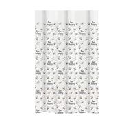 Bath Bliss Bathroom Bee Happy Design Shower Curtain | Dimensions: 70" x 72" | Lightweight | Bathroom | Shower Accessories | Weighted Hem | Light Filtering | White