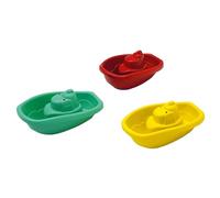 Bath Boats, Stackable, 3 Pieces = 1 Set (Blue, Yellow, Red), Size Approx. 11 x 6 x 6 cm