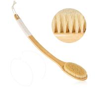 Bath Body Brush Shower, 22" Super Long Handle Back Body Scrubber Wet/Dry Brushing for Exfoliating, Natural Boar Bristle Body Brush for Showering, Ideal Bath Brushes for Men Women The Old Gift