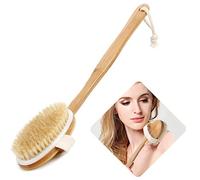 Bath Body Brush & Shower,Dry Skin Brushing with 100% Natural Boar Bristles & 16 inches Long Bamboo Detachable Handle,Back Scrubber for Exfoliates & Stimulates Blood Circulation-by QL-Ben