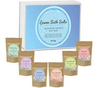 Bath Body Spa Scented Pure Epsom Salts Box Hamper | Magnesium Sulphate Bath Salt | 6x35G Variety Gift Hamper Box Pack by PSN | Ideal for Relieving Sore Muscles | Reduces Inflammation