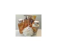 Bath & Body Warm Vanilla Sugar Deluxe 5 Piece Gift Set with Full Size Cream, Lotion, Shower Gel, Fragrance Mist and Shower Sponge