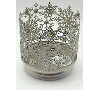 Bath & Body Works 3 Wick Candle Holder Sleeve Beaded Snowflakes