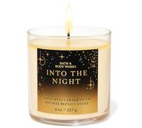 Bath & Body Works Into The Night Single Wick Candle 8 oz - Warm Amber, Raspberry Noir, & Rich Vanilla Scented Candle - Long-Lasting Soy Blend for Home Fragrance