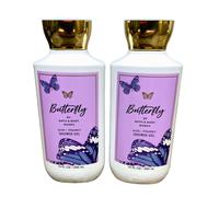 Bath & Body Works Shea + Vitamin E Shower Gel Set of 2 10oz Each (Butterfly) purple