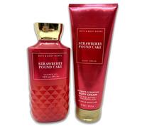 Bath & Body Works Strawberry Pound Cake - 2 Piece Set - Shower Gel 300ml and Ultimate Hydration Body Cream 230ml