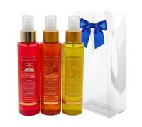 Bath & Body Works VACATION VIBE PINK PARADISE SOLAR SHINE Diamond Shimmer Mist - Gift Set with a Blue Bow for Holiday - 4.9 fl oz each - Summer