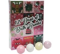 Bath Bomb Advent Calendar 12 Days of Christmas - 12 Luxury Bath Bombs Gift Set - 4 Festive Scents, Relaxing Spa Pamper Set, Stocking Filler, Xmas Gift Idea, Bubble Bath Gift Set