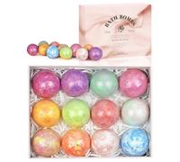 Bath Bomb Gift Set, 12pcs Handmade Fizzy Bubble Bath Bombs, Natural Organic Essential Oils, 12 Scents Bath Bombs, Cruelty-Free, Relaxing SPA Experience, Birthday, Valentine's Day, Gift for Women