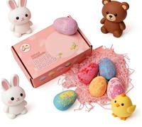 Bath Bomb Gift Set, Bath Bomb Gift Set for Kids with Surprise Toys Inside, Natural & Organic Bubble Bath Fizzies, Rich Bubble Formula with Skin-Nourishing Butter, Safe for Great Birthday (D)