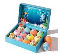 Bath Bomb Gift Set, Bath Bomb Gift Set for Kids with Surprise Toys Inside, Natural & Organic Bubble Bath Fizzies, Rich Bubble Formula with Skin-Nourishing Butter, Safe for Great Birthday (C)