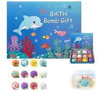 Bath Bomb Gift Set with Surprise Contents, Bath Bombs with 12 Various Fragrances, Bath Bomb Gift for Special Occasions, Residue-Free Resolution (Blue: B)