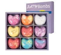 Bath Bomb Set 9 Pcs Heart Shaped Bath Bombs with Essential Oil Bomb Kit Creative Natural Bombs Exquisite Bubble for Women Girls Skin Moisturize