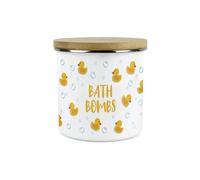 Bath Bomb Storage Canister - Rubber Ducks 1.2L Enamel Bathroom Organisation Container Gift