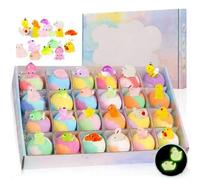 Bath Bombs, 24pcs Bath Bombs with Glow in The Dark Surprise to-y Inside, Easter Bat-h Bombs with Surprise Inside, Natural and Organic Colorful Bubble