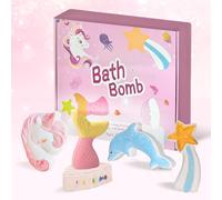 Bath Bombs Christmas Set - 5 Pack Handmade Fizzy Bubble Bath Bombs with Magical Shapes (Dolphin, Star, Unicorn, Mermaid, Cloud) - Perfect Christams Gift for Kids, Girls, Sisters, and Friends,