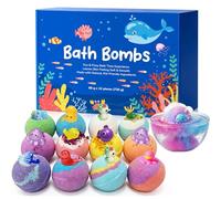 Bath Bombs for Kids, 12 Pack Bath Bombs with Toys Inside, Handmade Fizzy Bubble Bath Bombs, Birthday Christmas Easter Gift for Girls and Boys