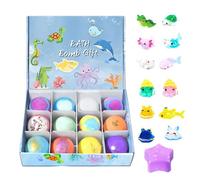 Bath Bombs for Kids - 12 Pack Fizzy Spa Kit | Colorful Bubble Bath Fizzies with Hidden Toys, Moisturizing Formula for Dry Skin, Perfect Birthday & Christmas Gift for Boys and Girl