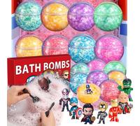Bath Bombs for Kids: 3 in 1 Hero Dig a Bath Bombs with Toys Inside, Organic Bath Bomb Rich in Natural Essential Oils, Kids Bath Bomb for Dry Skin Moisturize, Summer Party Favors(8 Pcs)