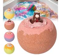 Bath Bombs for Kids, Bath Bombs with Surprise Toy Inside, Colorful Bubble Bat-h Fizz, Perfect Birthday, Party, Or Easter Gifts for Boys and Girls (Lemon)