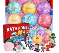 Bath Bombs for Kids: Hero Bath Bombs with Surprise Inside, Organic Bath Bomb Rich in Natural Essential Oils, Kids Bath Bomb Gift Set for Dry Skin Moisturize, Kid Bath Toys (6 Pcs)