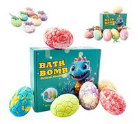 Bath Bombs for Kids with Dinosaur Toys Inside,1/6Pack Natural Organic Dinosaur Bath Bombs Bubble BathGift Set, Easter Basket Stuffers, Dino Egg Fillers Bubble BathBirthday Gifts for Boys Girls