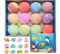 Bath Bombs for Kids with Surprised Toys - 12Pcs Bubble Bathbombs Gift Set for Women, Fizzy Balls with Natural and Organic Ingredients